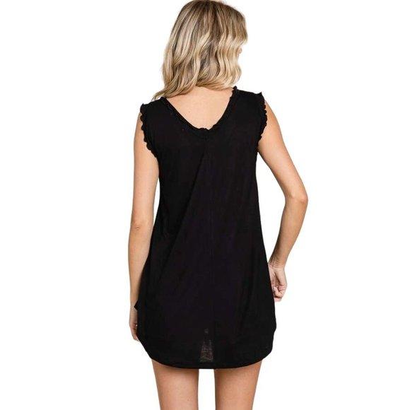 Culture Code Deep V Neck Flared Black Tank Top CAK1558 - Picture 8 of 8